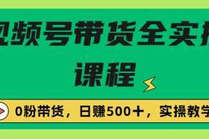 (6651期)收费1980的视频号带货保姆级全实操教程,0粉带货