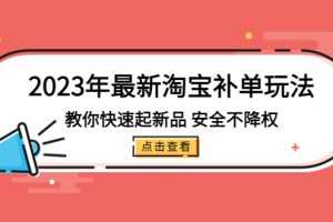 （5174期）2023年最新淘宝补单玩法，教你快速起·新品，安全·不降权（18课时）