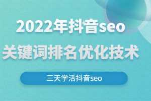 （2611期）2022年抖音seo关键词排名优化技术，三天学活抖音seo