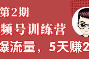 （1532期）视频号训练营第2期：引爆流量疯狂下单，5天赚2万+全流程解析！
