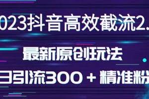 日引300+创业粉,独家抖音高效截流2.0玩法(价值1280)