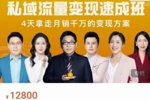 桔子会·私域流量变现速成班,4天拿走月销千万的变现方案 价值12800元