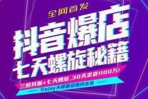 抖音七天螺旋进阶课程:小卖家0成本7天螺旋打爆款,大卖家Feed共振快速起爆day2