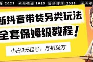 2023年最新抖音带货另类玩法,3天起号,月销破万(保姆级教程)【揭秘】