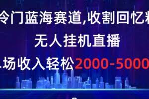 (8544期)冷门蓝海赛道,收割回忆粉,无人挂机直播,单场收入轻松2000-5w+