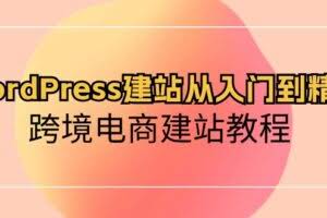 WordPress建站从入门到精通，跨境电商建站教程（60节课）