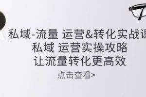 （10739期）私域-流量 运营&转化实操课：私域 运营实操攻略 让流量转化更高效