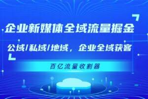 （11666期）企业 新媒体 全域流量掘金：公域/私域/地域 企业全域获客 百亿流量 收割器