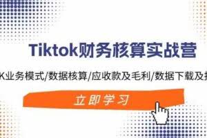 Tiktok财务核算实战营:TK业务模式/数据核算/应收款及毛利/数据下载及报表