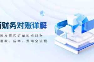 电商财务对账详解，包括按发货和订单时点对账，收入、退款、成本、费用