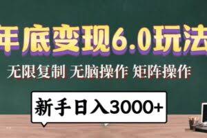（13691期）年底变现6.0玩法，一天几分钟，日入3000+，小白无脑操作