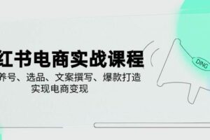 （14549期）小红书电商实战课程，详解养号、选品、文案撰写、爆款打造，实现电商变现