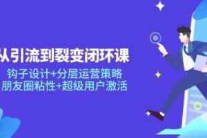 从引流到裂变闭环课：钩子设计+分层运营策略，朋友圈粘性+超级用户激活