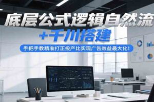 底层公式逻辑自然流+千川搭建，手把手教精准打正投产比实现广告效益最大化！