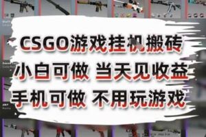 CSGO游戏挂G搬砖，小白纯手机即可操作，不用电脑打游戏，日入3张+，副业网创项目【揭秘】