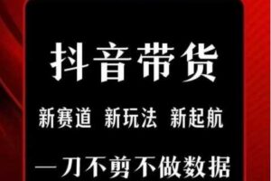 抖音短视频一刀不剪带货，不剪辑，不直播，每天发个视频，等着出单获取带货佣金