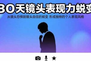 （15522期）30天镜头表现力蜕变：从镜头恐惧到镜头自信的蜕变 形成独特的个人表现风格