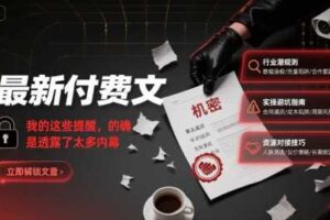 最新付费文：我的这些提醒，的确是透露了太多内幕