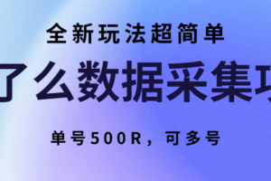饿了么数据采集项目，全新玩法超简单，单号500R，可多号