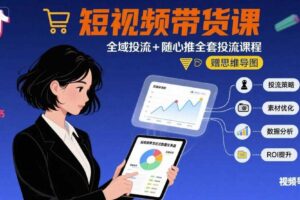 最新短视频带货课，全域投流+随心推全套投流课程+思维导图