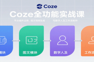 Coze全功能实战课：节点插件运用、图文视频生成与数字人及工作流制作