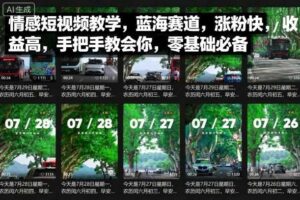 情感短视频教学，蓝海赛道，涨粉快，收益高，手把手教会你，零基础必备