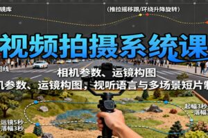 视频拍摄系统课:相机参数、运镜构图,视听语言与多场景短片制作
