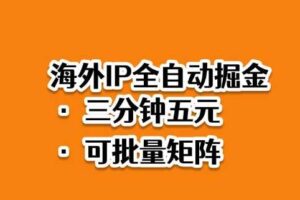 海外ip全自动掘金,2025必做蓝海项目,3分钟落地,矩阵直接开干【揭秘】