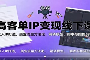高客单IP变现线下大课:素人IP打造,美业流量方法论,销转模型,脚本与拍摄剪辑