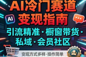 AI冷门赛道,引流精准,橱窗带货+私域+会员社区,变现方式多样,操作简单