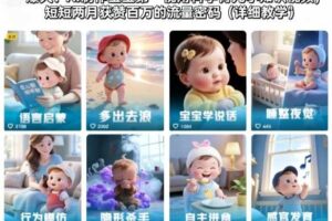 爆火!AI制作宝宝第一视角科学育儿小知识视频,短短两月获赞百万的流量密码(详细教学)