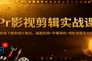 Pr影视剪辑实战课:从安装下载到成片输出,画面剪辑+字幕调色+电影感营造全技巧