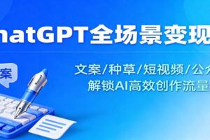 ChatGPT全场景变现课：文案/种草/短视频/公众号，解锁AI高效创作流量密码