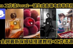 coze智能体sora2一键生成电商带货高端视频工作流保姆级拆解教程,无需剪辑,无需拍摄