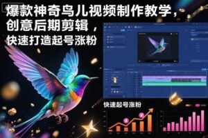 爆款神奇鸟儿视频制作教学，创意后期剪辑，快速打造起号涨粉