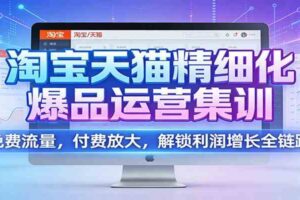 淘宝天猫精细化爆品运营集训：免费流量，付费放大，解锁利润增长全链路