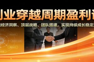 创业穿越周期盈利课:宏观经济洞察、顶层战略、团队搭建,实现持续成长稳定变现
