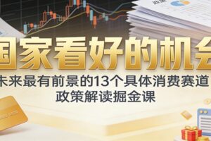 公众号付费文章:国家看好的机会,未来最有前景的13个具体消费赛道,政策解读掘金课