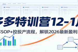 多多特训营12-1月:矩阵SOP+ 控投产流程,解锁2026最新盈利打法