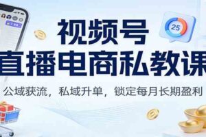视频号直播电商私教课:公域获流,私域升单,锁定每月长期盈利