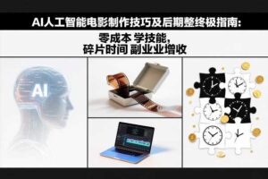 AI人工智能电影制作技巧及后期完整终极指南：零成本学技能，碎片时间副业增收