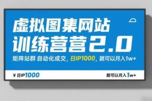 虚拟图集网站训练营2.0，矩阵站群自动化成交，日IP1000，就可以月入1w+