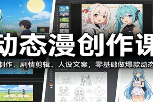动态漫创作课：AI制作、剧情剪辑、人设文案，零基础做爆款动态漫