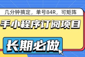 快手小程序订阅项目,几分钟搞定,单号84R,可矩阵