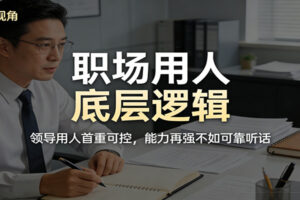 公众号付费文章:职场用人底层逻辑,领导用人首重可控,能力再强不如可靠听话