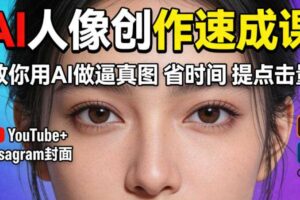 YouTube+Instagram封面没人点?AI人像创作速成课,教你用AI做逼真图,省时间还能提点击量!
