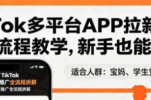 TikTok多平台APP拉新,完整流程教学,新手也能上手,轻松出海搞美金