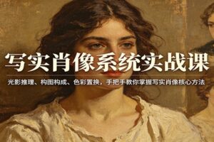 写实肖像系统实战课:光影推理、构图构成、色彩置换,手把手教你掌握写实肖像核心方法