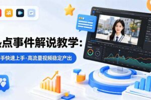 某大V的热点事件解说教学，新手也能快速上手，稳定产出高流量解说视频