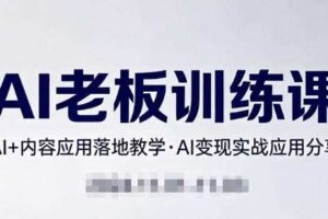 内容AI老板训练课,AI+内容应用落地教学,AI变现的实战应用分享